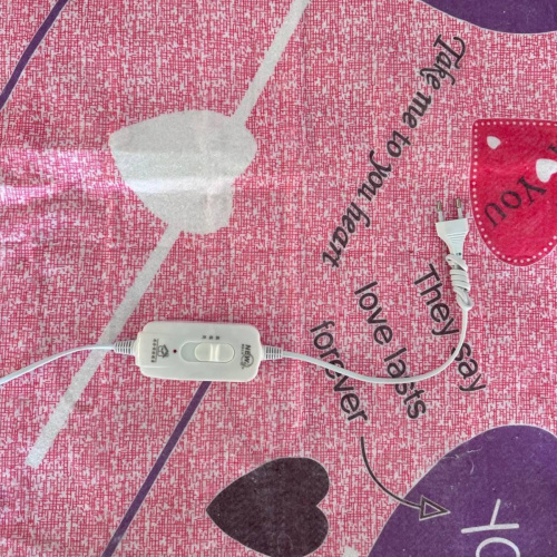 Электропростынь Electric Blanket 120 x 150 см Сердечки (7418)