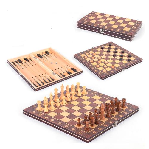 Нарды деревянные, шахматы шашки 3 в 1 (С 45205)