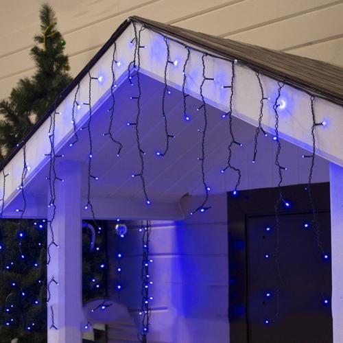 Xmas гирлянда LED 150 3.3Line Short curtain(Сосульки/Бахрома) B-2 Синяя 10M*1,5M Ул.+соед Черный(10)