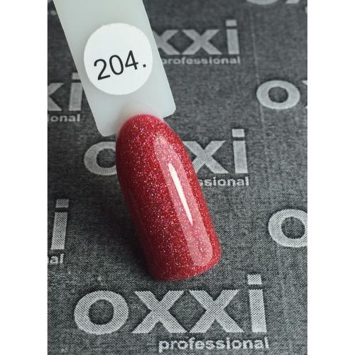 Гель лак Oxxi Professional 8 мл №204 Светлый красный с голографическими блестками