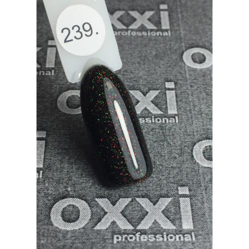 Гель лак Oxxi Professional 8 мл №239 Черный с разноцветным микроблеском