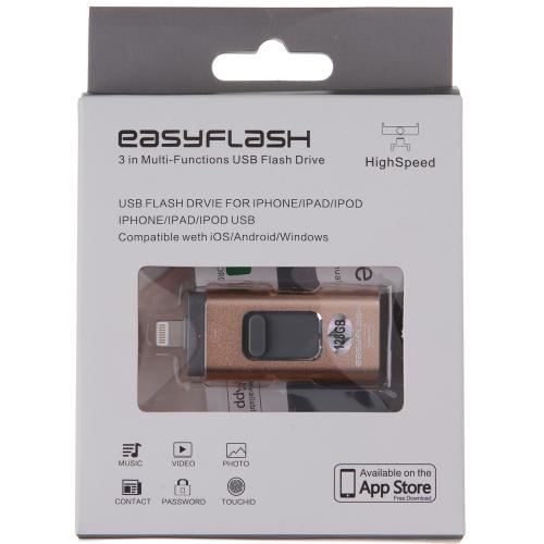 Флешка USB EasyFlesh 128gb для iPhone 5/5S/5C/6/6 S Plus/7/ Ipad/Android 