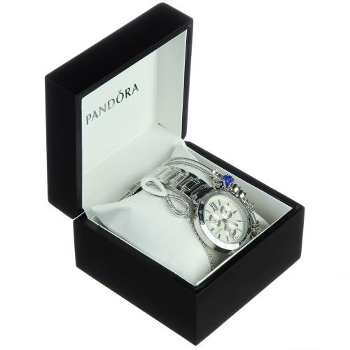 Часы женские Pandora silver с синим браслетом 15 Mix