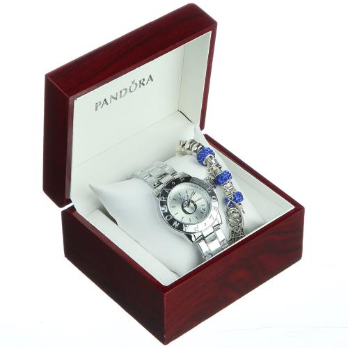 Часы женские Pandora silver с синим браслетом 12 Mix