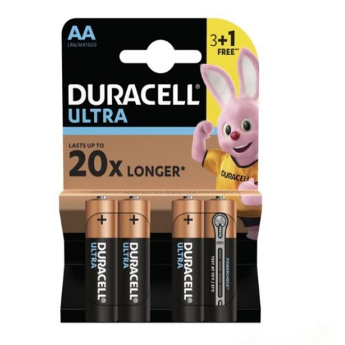 Батарейки Duracell Ultra AA 1.5В LR06 MN1500 3+1 шт