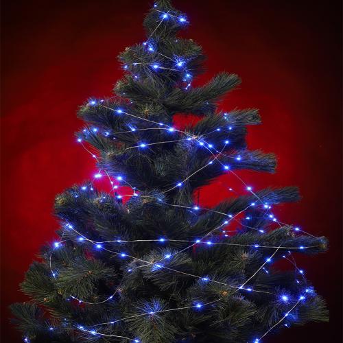 Xmas гирлянда 200 led Синяя 10 WIRE LINE * 2 METER 220V (7247)