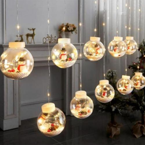 Xmas гирлянда  микс 4 вида 200L WW-1  Copper curtain ball lamp WW Тёп.белый 3M*1.5M (24)