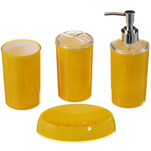Набор для ванной комнаты 4 предмета Глянец Акрил (12210) Желтый