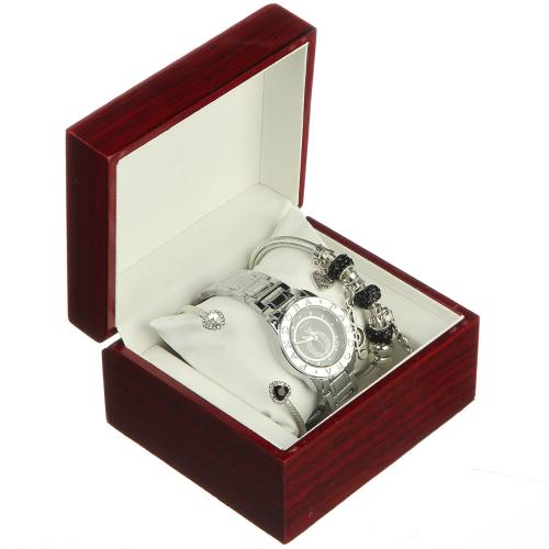 Часы женские Pandora silver с черным браслетом 14 Mix