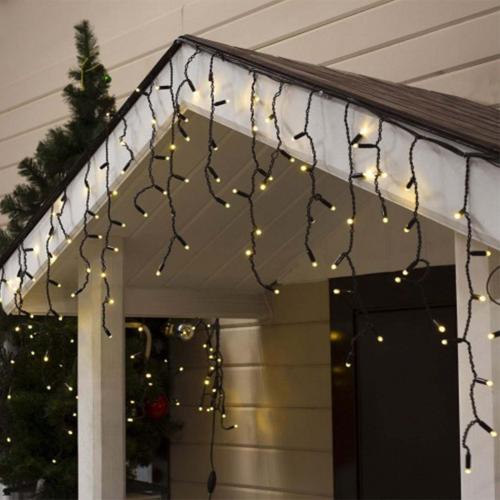 Xmas гирлянда LED 150 3.3 Short curtain(Сосульки/Бахрома) WW-2 Тёплый белый 10M*1,5M Ул+соед+Чер(10)