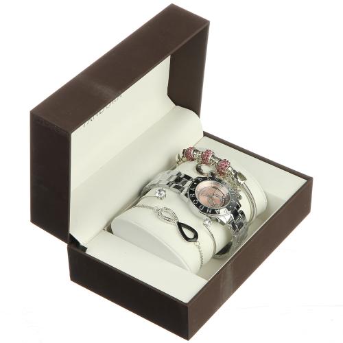 Часы женские Pandora silver с розовым браслетом 4 Mix