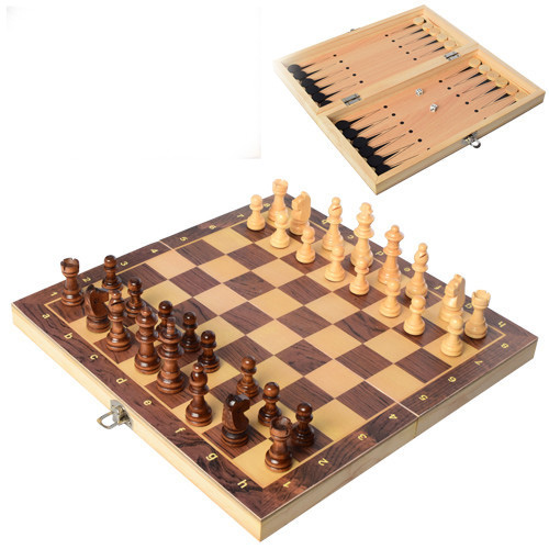 Нарды деревянные 3 в 1 (шашки, шахматы) (7702)