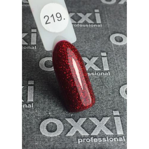 Гель лак Oxxi Professional 8 мл №219 Бордовый с красным микроблеском