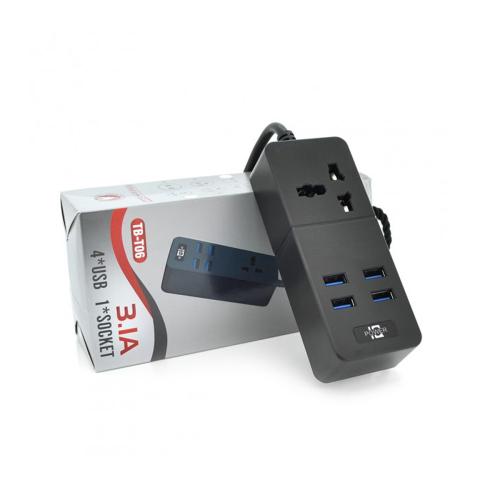 Сетевой удлинитель IQ Power на 1 розетку + 4 USB 2м (TB-T06) Black