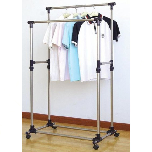 Телескопическая стойка-вешалка для одежды Double Pole Clothes Horse (большая) 339 LR