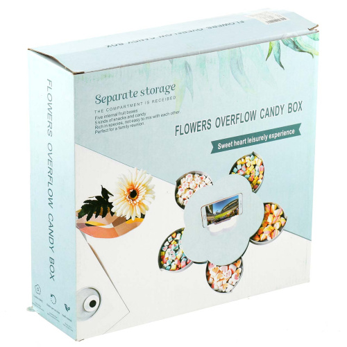 Вращающаяся тарелка для закусок с подставкой под телефон Flowers Candy Box 27 х 6.5 см (TL00159)