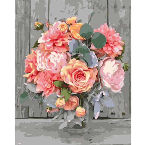 Картина по номерам Strateg "Нежный букет цветов" 40 х 50 см (VA-1362)