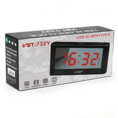 Настольные часы Led Clock VST-732 Y Зеленая подсветка