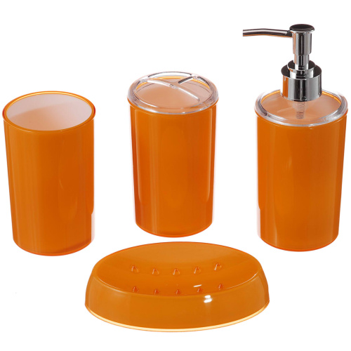 Набор для ванной STENSON Глянец 4 предмета Акрил (12210) Оранжевый