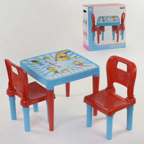 Стол детский и 2 стульчика Pilsan 03-414 Голубой 