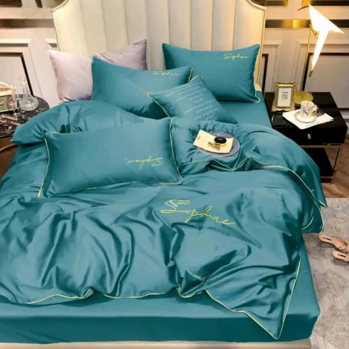 Комплект постельного белья двуспальный KOLOCO сатин (37965) Бирюзовый