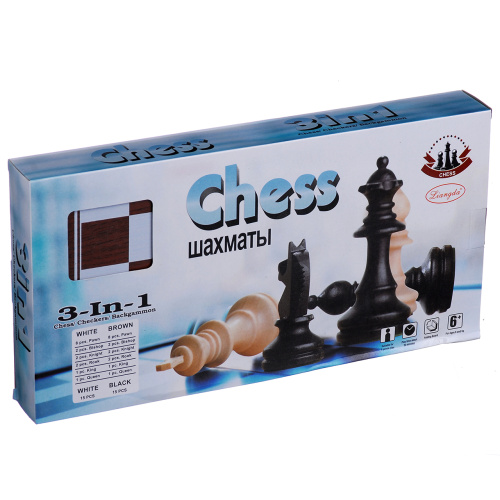 Шахматы шашки нарды деревянные Chess 3 в 1 (F 22016)