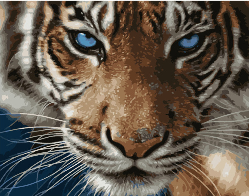 Картина по номерам Strateg "Тигр голубоглазый" 40 х 50 см (VА-1735)